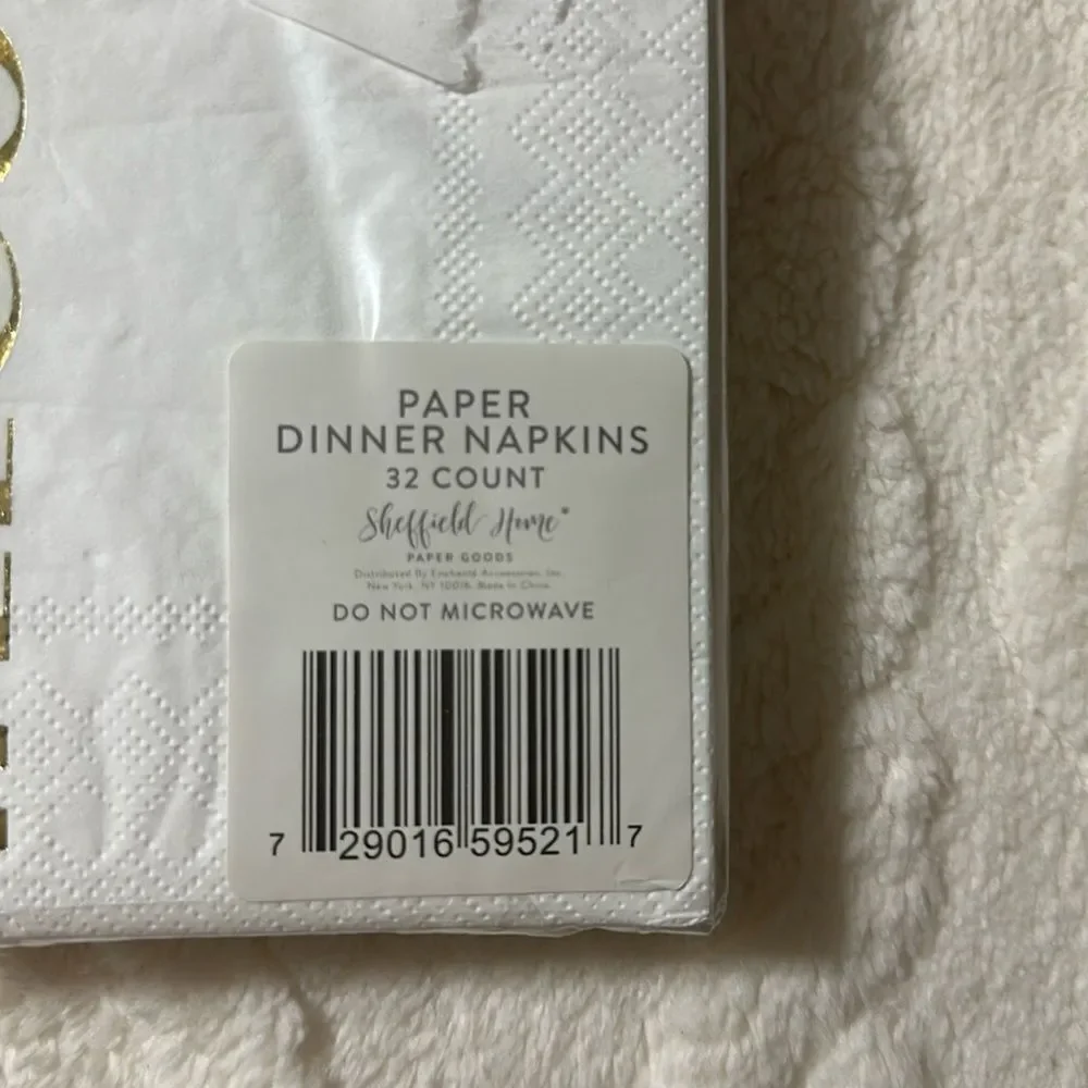 Sheffield Home WELCOME White Gold Guest Paper Towel Napkins 32 Count